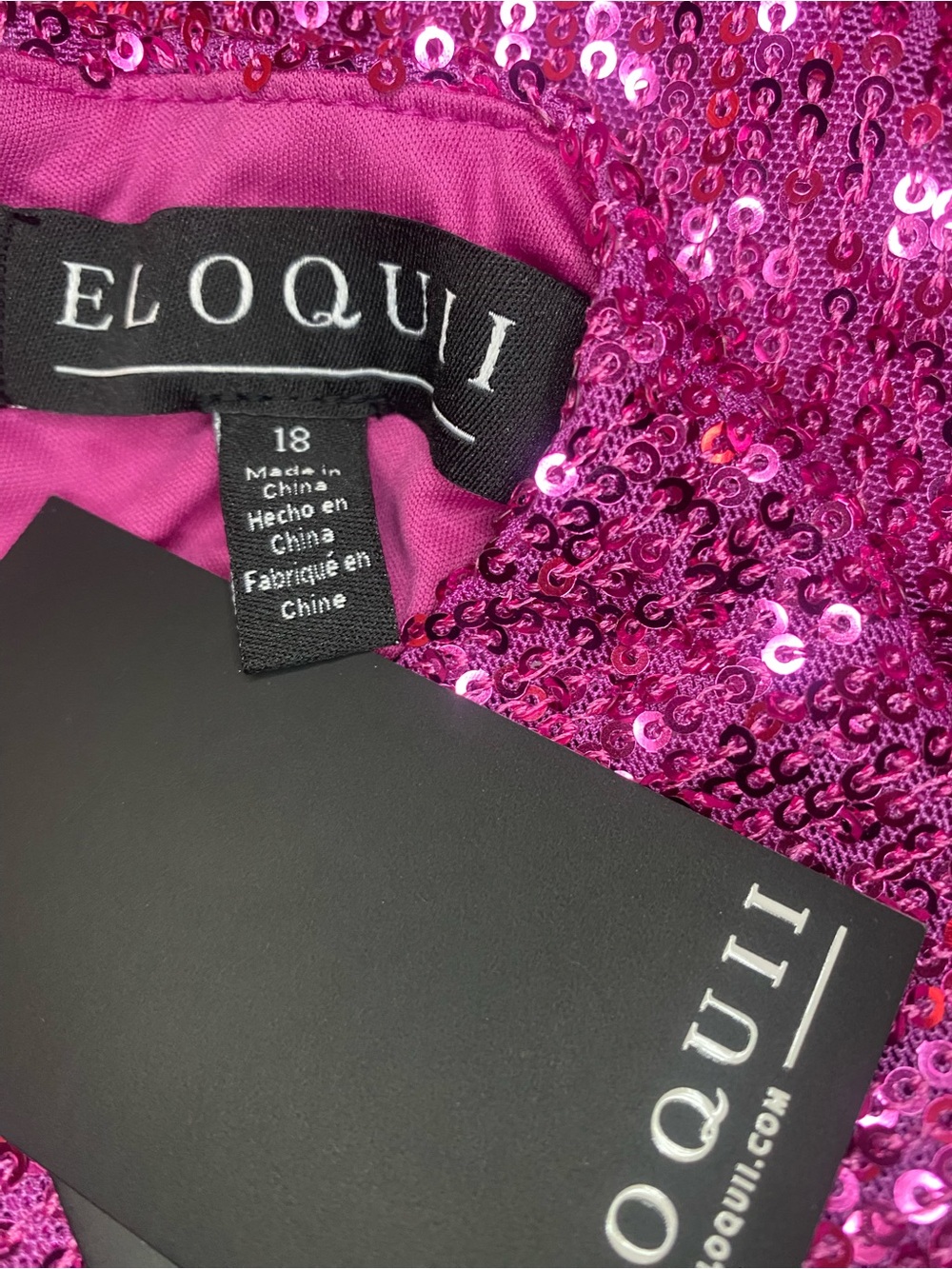 Eloquii Hot Pink Sequin Cowl Neck Mini Dress - Picture 6 of 8